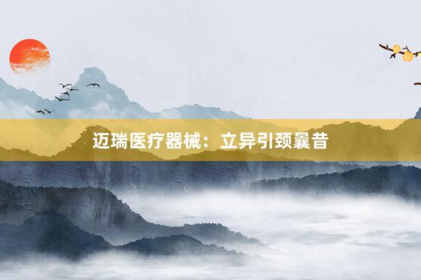 迈瑞医疗器械：立异引颈曩昔